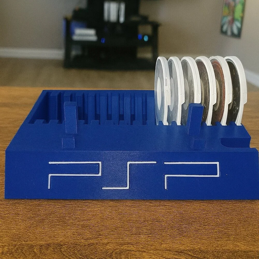 Vibrant Blue Sony PSP 2000/3000 Display Stand With PSP Game Holder Rack Storage